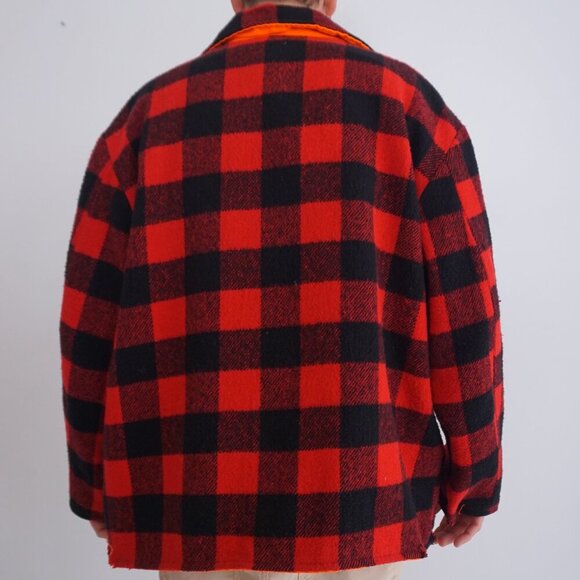 Red and Black Checkered Men's Shirt Jacket - Picture 2 of 15